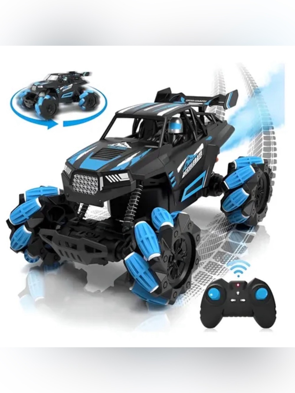 Blue & Black Remote Control Stunt RC Truck for Kids